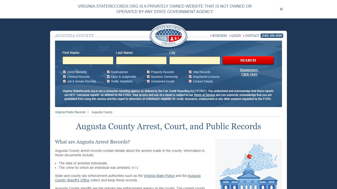 Augusta County Arrest, Court, and Public Records
